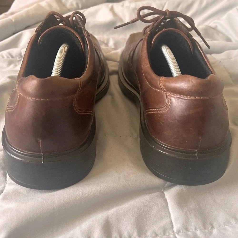 ECCO Helsinki Mens Brown Leather Bike Toe Oxford Dress‎ Shoes Size 46 US 12-12.5